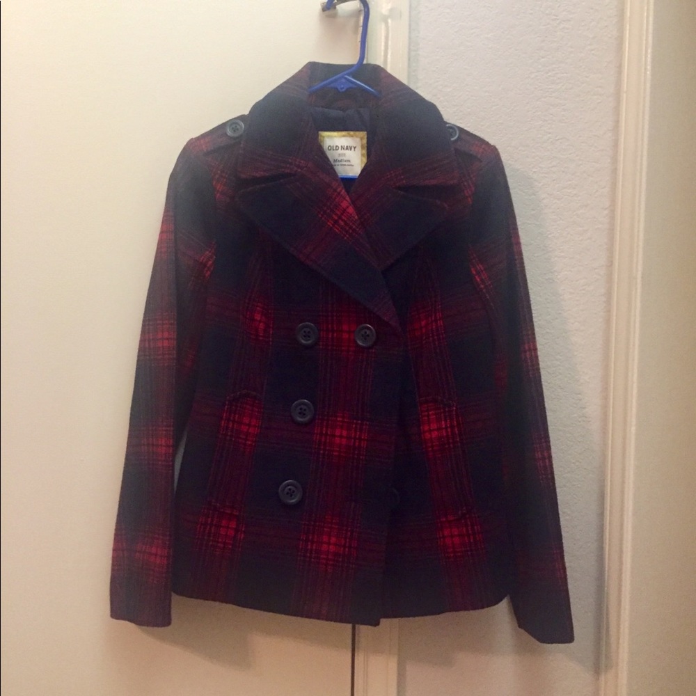 Red and Black Blazer Coat